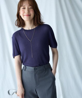 ANY 【2SET】ニットツインセット（半袖ニット＋Vネックカーデ） ロイヤル