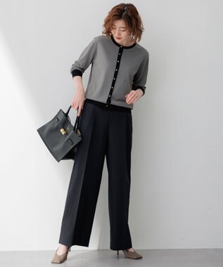 23区 S 【VERY5月号掲載/洗える】レーヨンポリエステルストレッチ カーディガン カーキxブラック