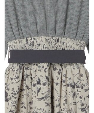 Green Parks ・ＥＬＥＮＣＡＲＥ　ＤＵＥ　リブ×フラワーキリカエワンピ Gray Mixture