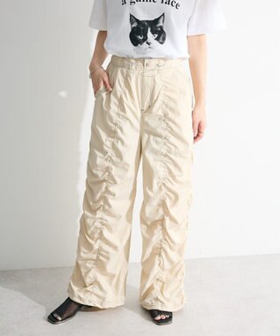 Green Parks ・ＳＵＧＡＲ　ＳＰＯＯＮ　配色ｓｔギャザーパンツ Ivory