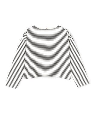 UNFILO ドライタッチリブ バックZIP ボーダートップス