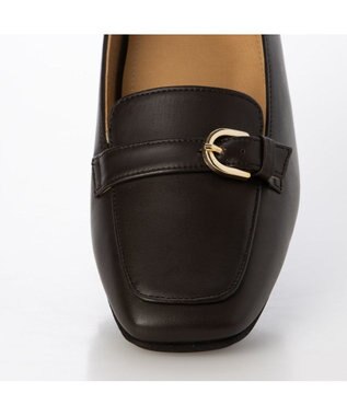 ing <ing>ベルトデザインヒールローファー ダークブラウン
