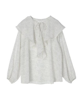 Green Parks 柄アソートラッフル衿ブラウス Dot