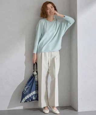 23区 【Oggi4月号掲載/洗える】ハイカウントライトクロス クロップド パンツ ベージュ系