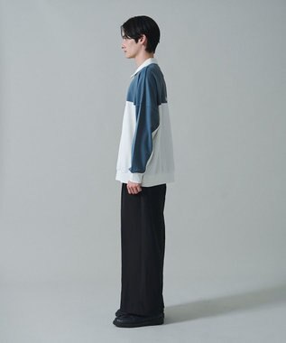 WEGO ドルマンポンチハーフZIPプルオーバー ブルー