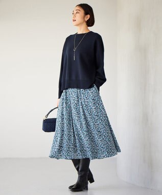 自由区 【WEB&一部店舗限定】スムージーカラー ニット [WEB限定]ネイビー