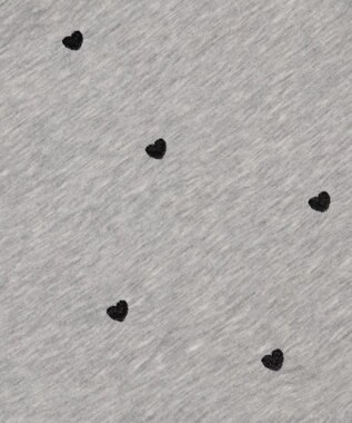 WEGO ハート総柄刺?スウェット 杢グレー