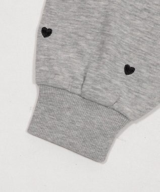 WEGO ハート総柄刺?スウェット 杢グレー