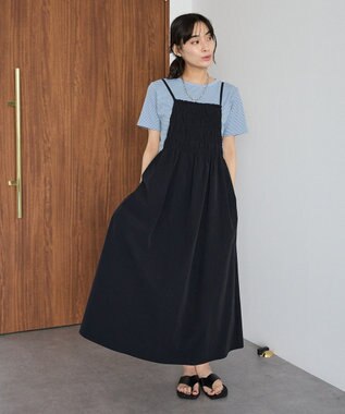 CRAFT STANDARD BOUTIQUE ギャザーデザインキャミワンピース Black