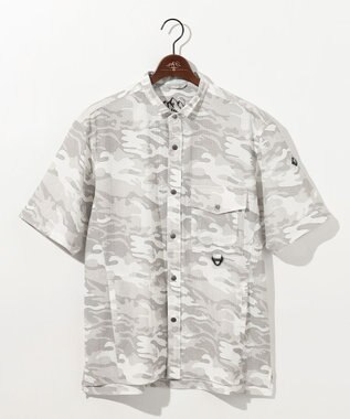 JOSEPH ABBOUD MOUNTAIN 【軽量/ストレッチ】メッシュサッカーカモ アウトドア シャツ アイボリー系6