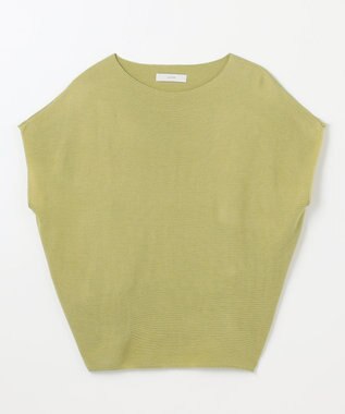 ANY 【洗濯機可/アンチピリング/UVカット】アクリルガーターフレンチスリーブニット アップルグリーン