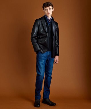 JOSEPH ABBOUD 【イタリア製】ダブルフェイスペイズリー　ストール ネイビー系6