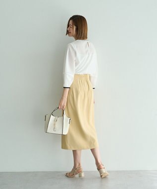YECCA VECCA 配色パイピングブラウス Off White