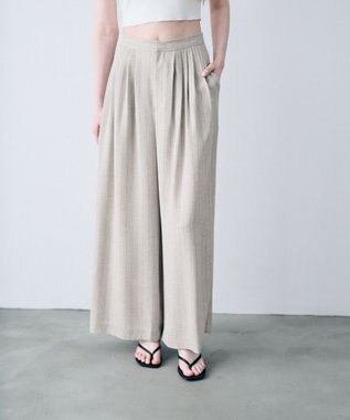 uncrave リネンライクツイル ワイドパンツ フラックスストライプ