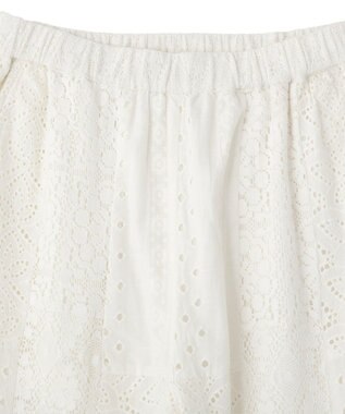 earth music&ecology 【セットアップ対応】【WEB・一部店舗限定】パッチワークレースパンツ Off White