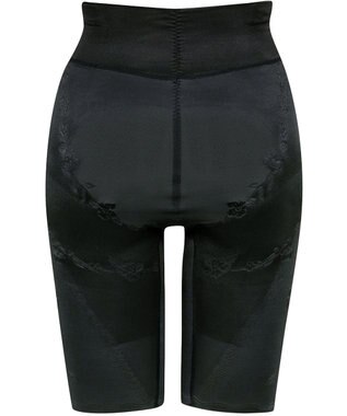 Wing ガードル ウエストのハミ肉すっきり おなか押さえ ヒップアップ 少し高めのウエスト丈 【ハミデンヌ】 吸汗速乾性(身生地部) ロング丈 KQ2885 ウイング／ワコール ブラック