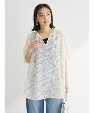 Green Parks ２ＷＡＹ　ジャガードチュニック Ivory