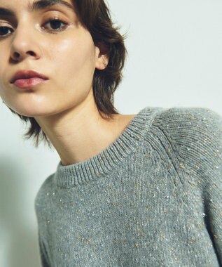 GRACE CONTINENTAL カシミヤ混ラメニットトップ グレー