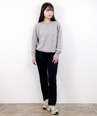 caqu スリムストレート 裏起毛コーデュロイパンツ