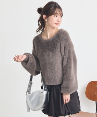 earth music&ecology Ｗフェイスシャギープルオーバー Mocha