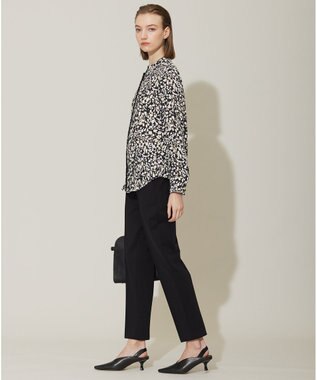 ICB 【洗える】コットンコンプレッシャー ストレートパンツ ブラック系