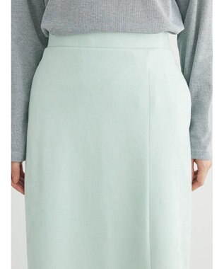 Green Parks マシュマロスエードＩラインスカート Sax