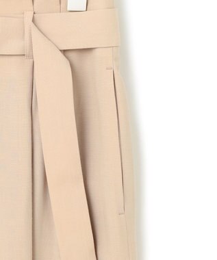 ICB 【接触冷感・UVカット・洗える】 T/Rドライリネン ワイドストレートパンツ ベージュ系