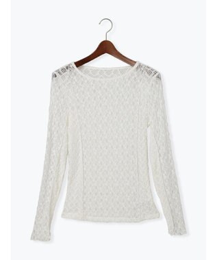 Te chichi パッチワークレースクルーネックTOPS《2025Autumn catalog vol.2 item》 オフホワイト