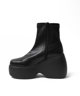 WEGO 厚底ウェッジソールショートブーツ ブラック