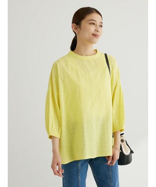 Green Parks Ｉ　ＳＥＴ２点　刺繍７分袖ブラウス＋タンクトップ Yellow