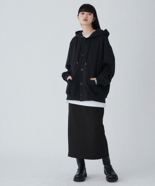 WEGO 【ユニセックス着用ITEM】スウェットボタンカーディガン ブラック