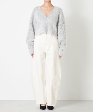 NAVE 【Nave】モヘアシャギーニットトップス ライトグレー系