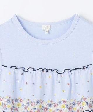 組曲 KIDS 【150-160㎝】ティアードフラワー チュニック サックスブルー