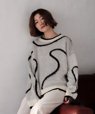  【25年秋冬新作】ニュアンスライン配色プルオーバー