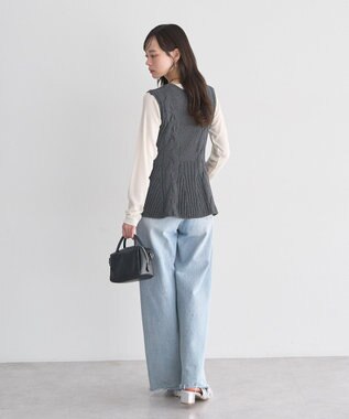 earth music&ecology フレアニットベスト Dark Gray