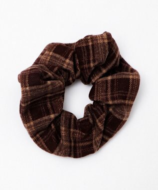 WEGO Lチェックシュシュ ブラウンチェック1