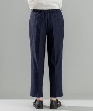 JOSEPH HOMME 新素材【通気性/ストレッチ】トリコサッカーストレッチ ドロスト付ワイドパンツ / BAILEY CONVERTIBLE ネイビー系