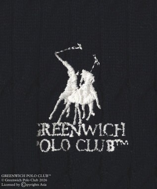 Green Parks GREENWICH POLO CLUB(TM)ケーブル襟付ニットカーディガン Navy
