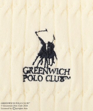 Green Parks GREENWICH POLO CLUB(TM)ケーブル襟付ニットカーディガン Ecru