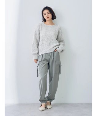 YECCA VECCA レースアップリボンヤーンニット Ivory