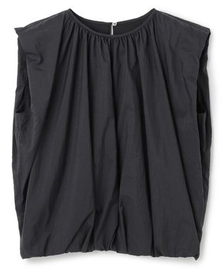 uncrave シアープルーフナイロン ギャザーブラウス ブラック