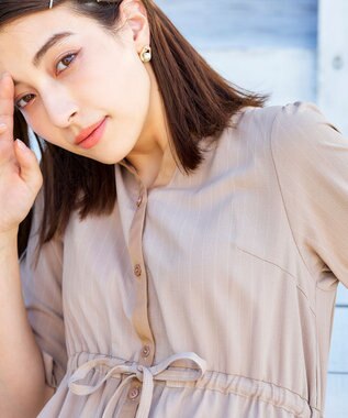 Tiaclasse 【金属アレルギー対応】パール＋ウェーブサークルピアス ゴールド