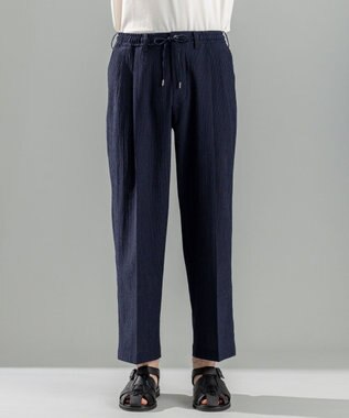 JOSEPH HOMME 新素材【通気性/ストレッチ】トリコサッカーストレッチ ドロスト付ワイドパンツ / BAILEY CONVERTIBLE ネイビー系