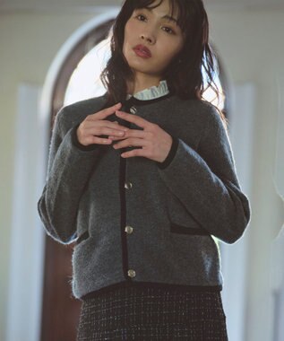 Feroux ブークレー ニット ジャケット グレー系