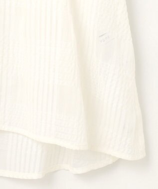 #Newans シアーチェックボリュームブラウス ホワイト