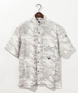 JOSEPH ABBOUD MOUNTAIN 【軽量/ストレッチ】メッシュサッカーカモ アウトドア シャツ アイボリー系6