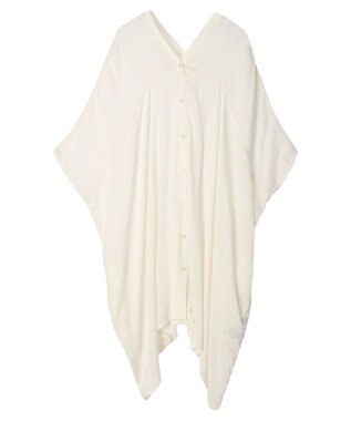 earth music&ecology レーヨンビッグシャツチュニック Off White
