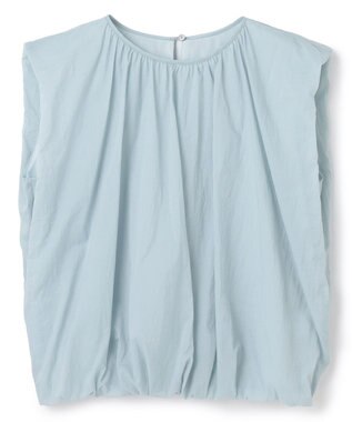 uncrave シアープルーフナイロン ギャザーブラウス サックス