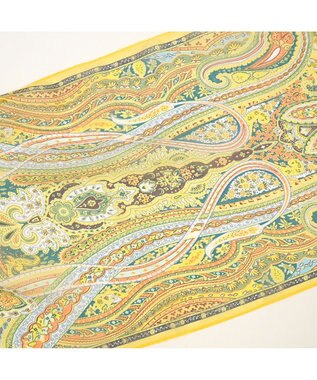 Marca ＜洗えるシルク＞【Marcaオリジナル】カシミール50 ウォッシャブルシルクローン ロングスカーフ イエロー