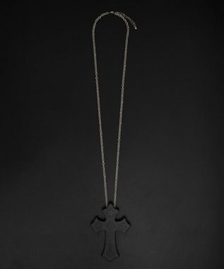 WEGO 【ユニセックス着用ITEM】MPUエンボスロゴクロスネックレス ブラック